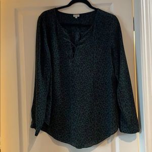 Blue/Black long sleeve blouse